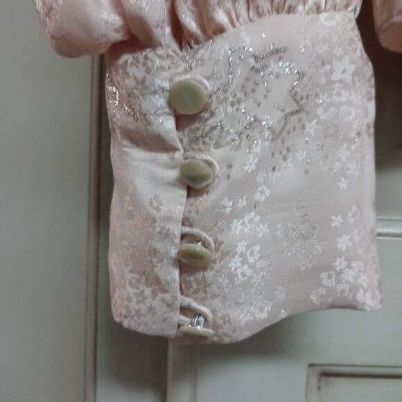 Rebecca Taylor Sz. 2 Glitter Print Ruched Sleeve Top - Picture 14 of 15